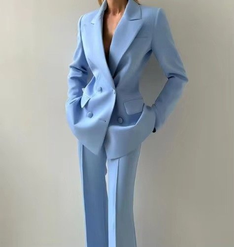 Flared Blazer Set with High Waist for Women